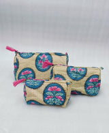 Set of 3 cosmetic bag/pouches with waterproof lining