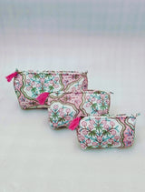 Set of 3 cosmetic bag/pouches with waterproof lining