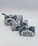 Set of 3 cosmetic bag/pouches with waterproof lining
