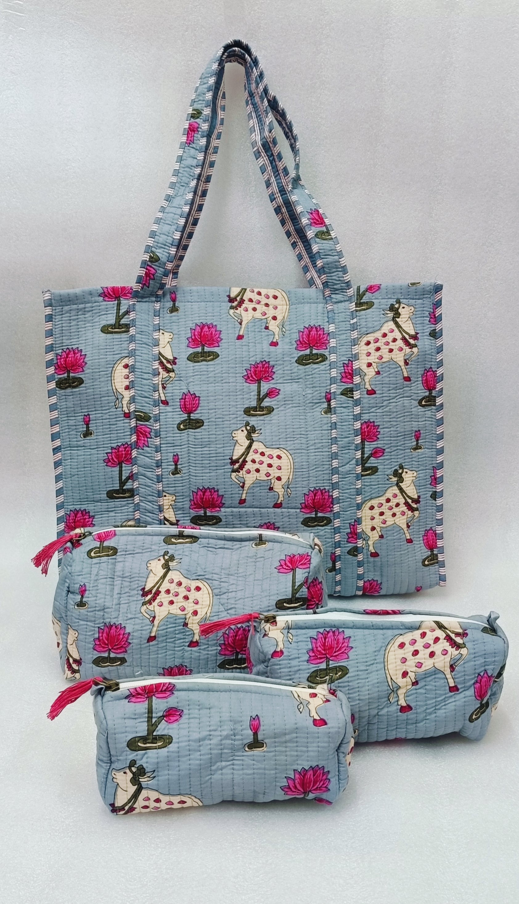 Tote Bag with set of 3 Pouches