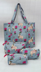Tote Bag with set of 3 Pouches