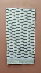 Hand Block Printed Honey Comb Cotton Hand Towel- Set of 2