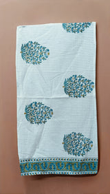 Hand Block Printed Honey Comb Cotton Hand Towel- Set of 2