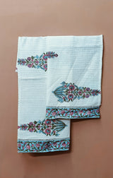 Hand Block Printed Honey Comb Cotton Hand Towel- Set of 2