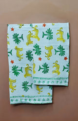 Hand Block Printed Honey Comb Cotton Hand Towel- Set of 2