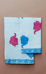 Hand Block Printed Honey Comb Cotton Hand Towel- Set of 2