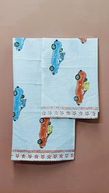 Hand Block Printed Honey Comb Cotton Hand Towel- Set of 2