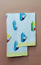 Hand Block Printed Honey Comb Cotton Hand Towel- Set of 2