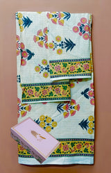 Gift Set - Handblock Printed Towels - 1 Bath + 2 Hand Towels
