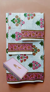 Gift Set - Handblock Printed Towels - 1 Bath + 2 Hand Towels