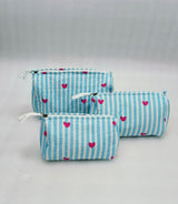 Set of 3 cosmetic bag/pouches with waterproof lining
