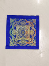 Diwali Gift Box with Banarasi Zari Table Runner, Set Of 6 Mats, 6 coaster & 2 laddoo candles
