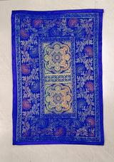 Diwali Gift Box with Banarasi Zari Table Runner, Set Of 6 Mats, 6 coaster & 2 laddoo candles