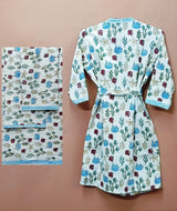 Handblock Printed Waffle Cotton Bathrobe Gift Box for Kids (4-13 Years) – Includes Bath Towel & 2 Hand Towels