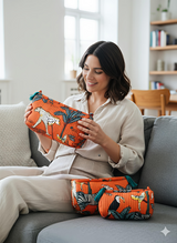 Set of 3 cosmetic bag/pouches with waterproof lining