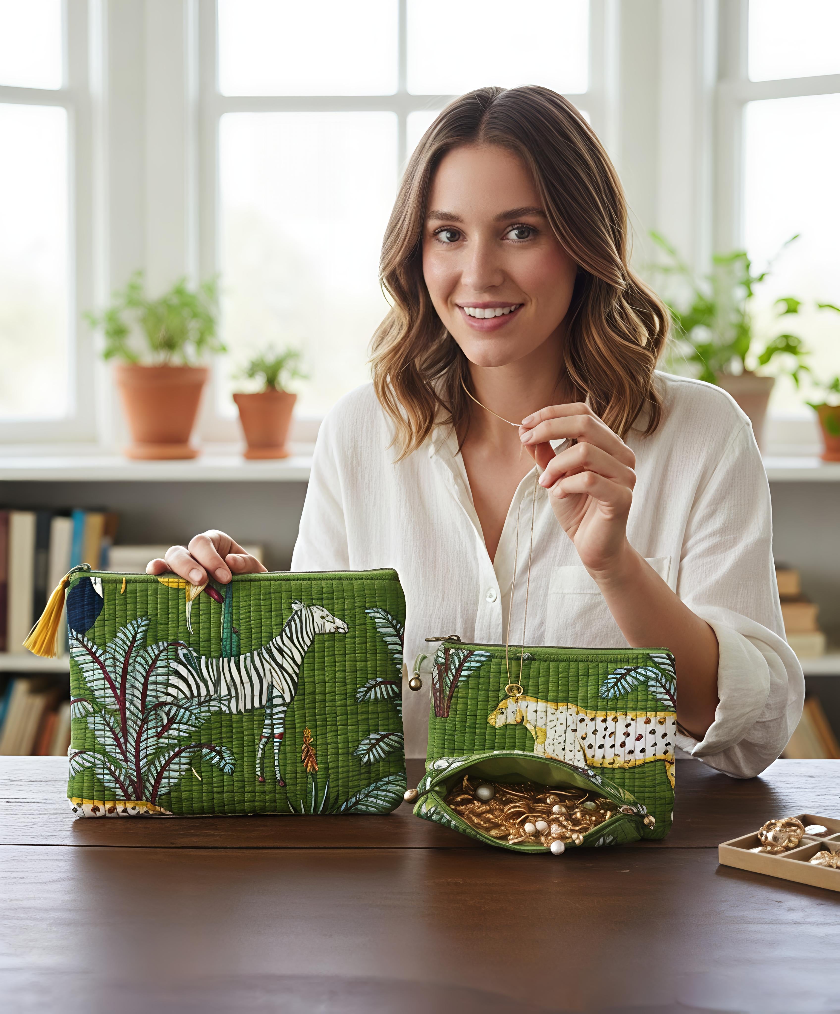 Set of 3 cosmetic Flat pouches