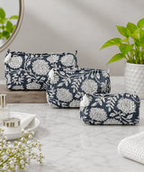 Set of 3 cosmetic bag/pouches with waterproof lining