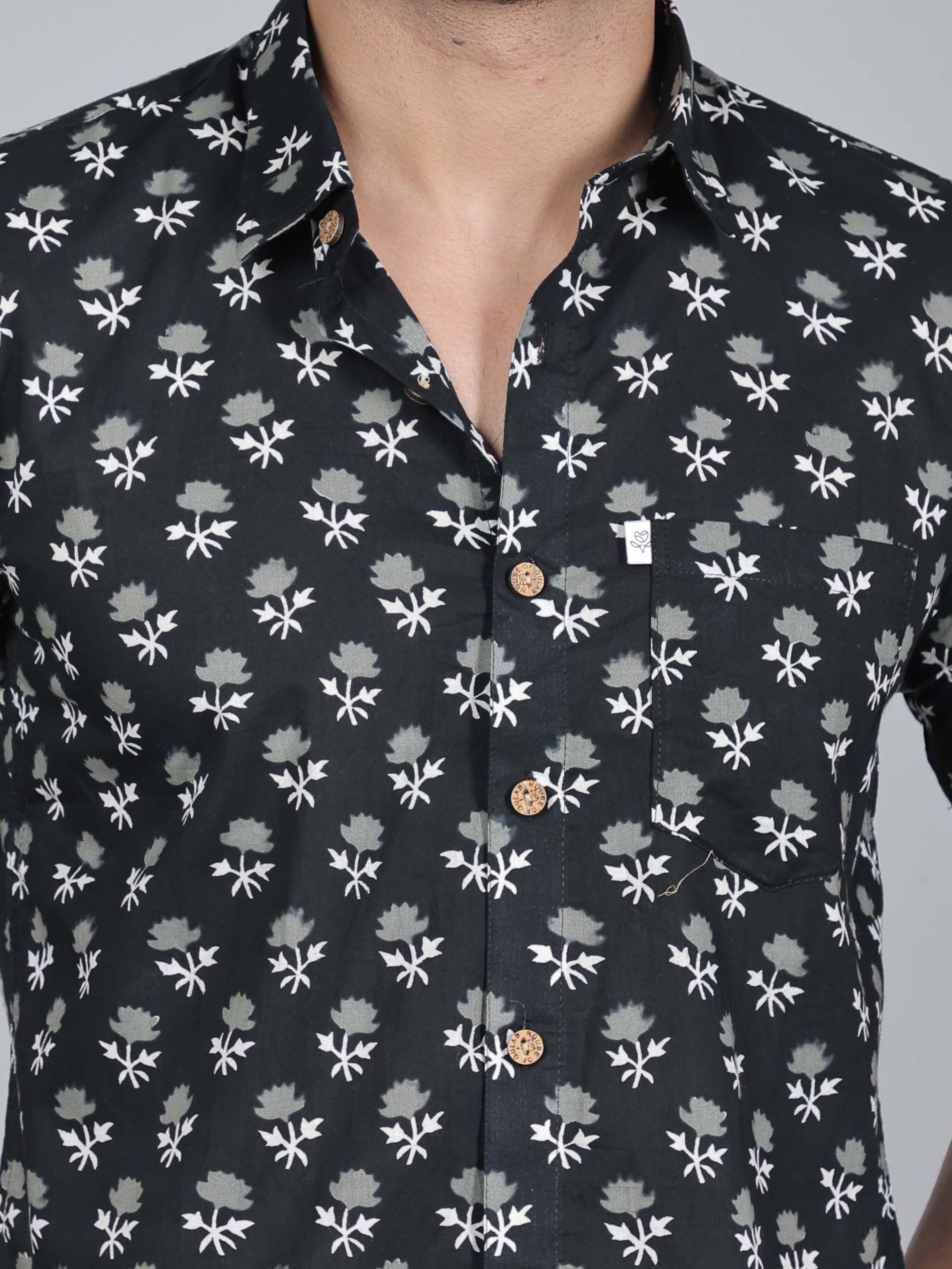 Men by House of Gulab Short Sleeves Cotton Shirt
