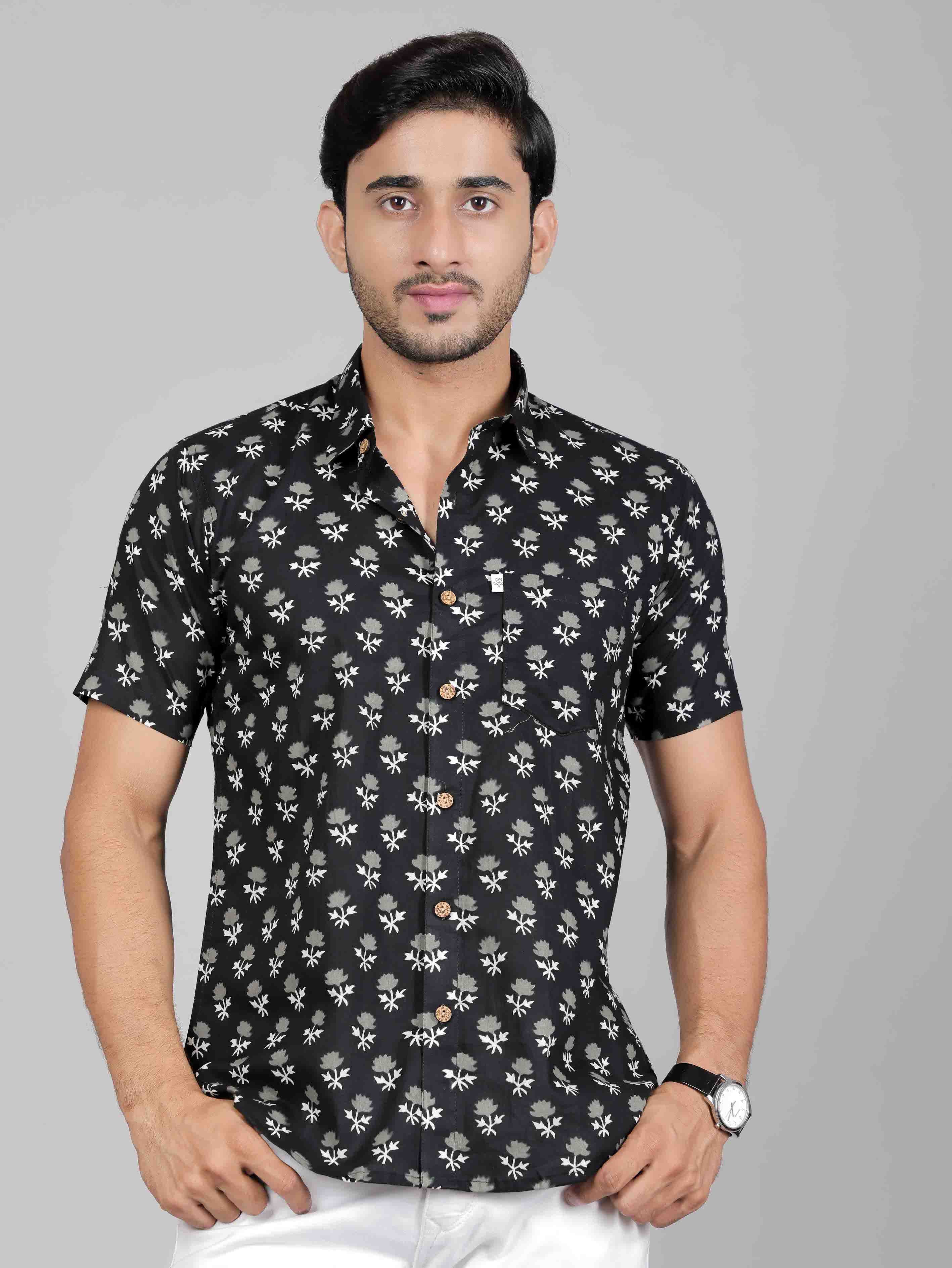 Men by House of Gulab Short Sleeves Cotton Shirt