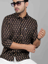 Men by House of Gulab Full  Sleeves Cotton Shirt