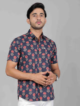 Men by House of Gulab Short Sleeves Cotton Shirt