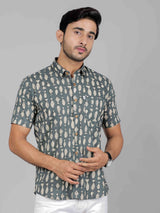 Men by House of Gulab Short Sleeves Cotton Shirt