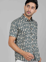 Men by House of Gulab Short Sleeves Cotton Shirt