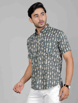 Men by House of Gulab Short Sleeves Cotton Shirt