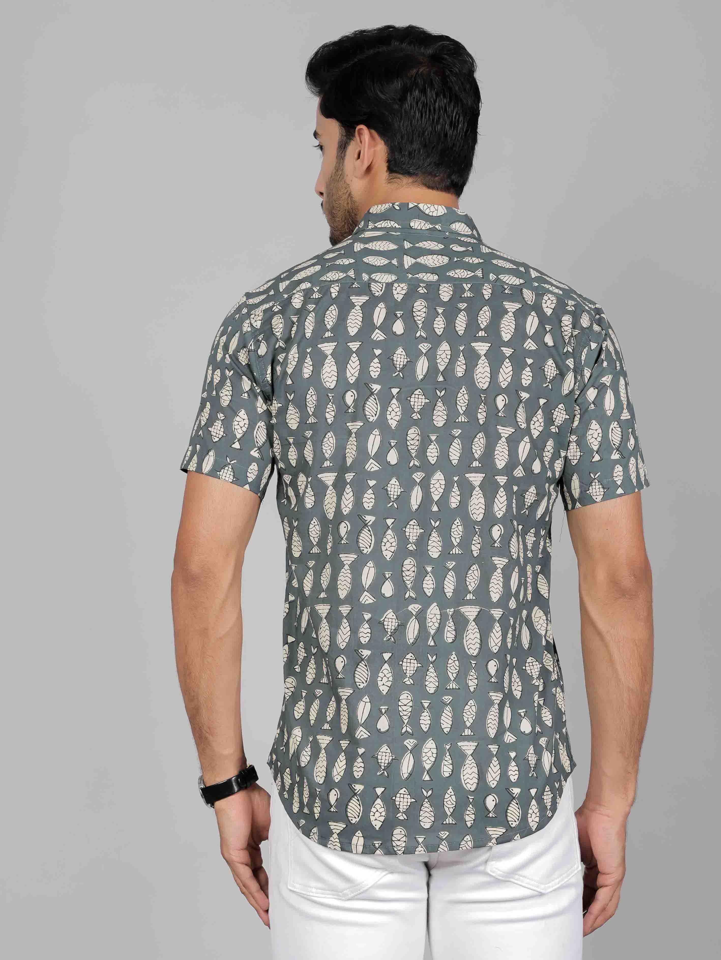 Men by House of Gulab Short Sleeves Cotton Shirt