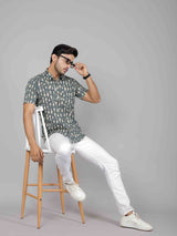 Men by House of Gulab Short Sleeves Cotton Shirt