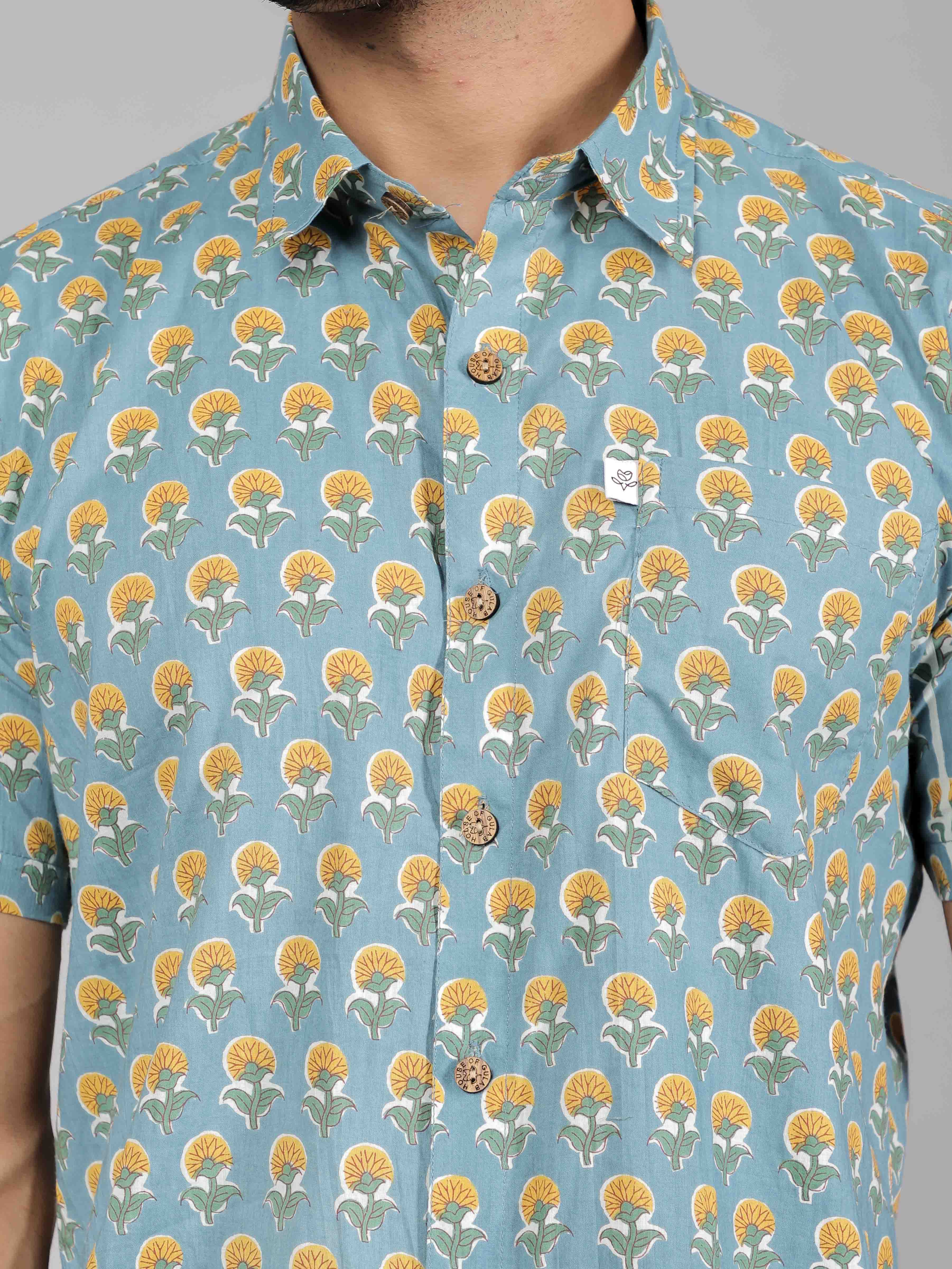 Men by House of Gulab Short Sleeves Cotton Shirt