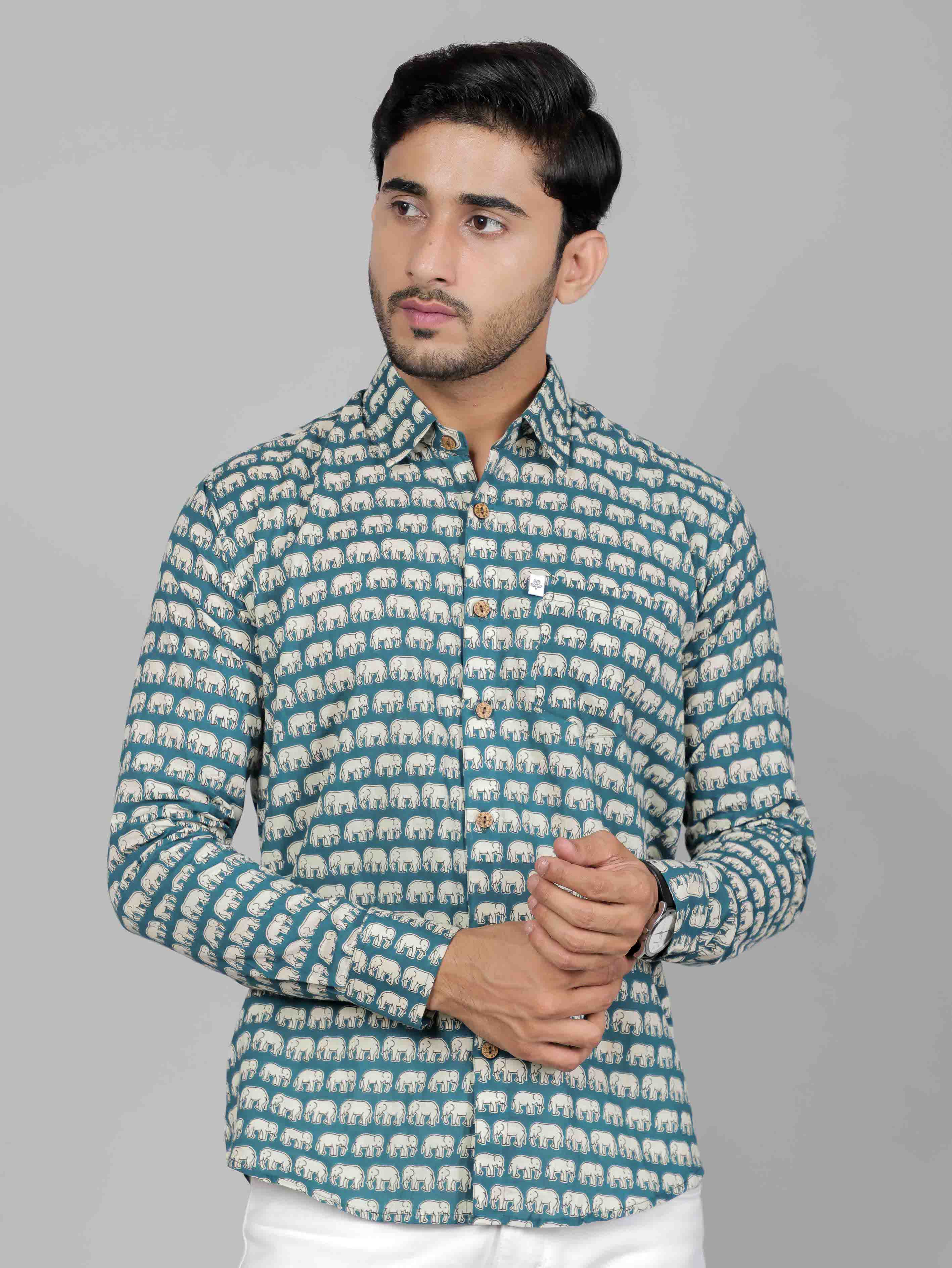 Men by House of Gulab Full  Sleeves Cotton Shirt