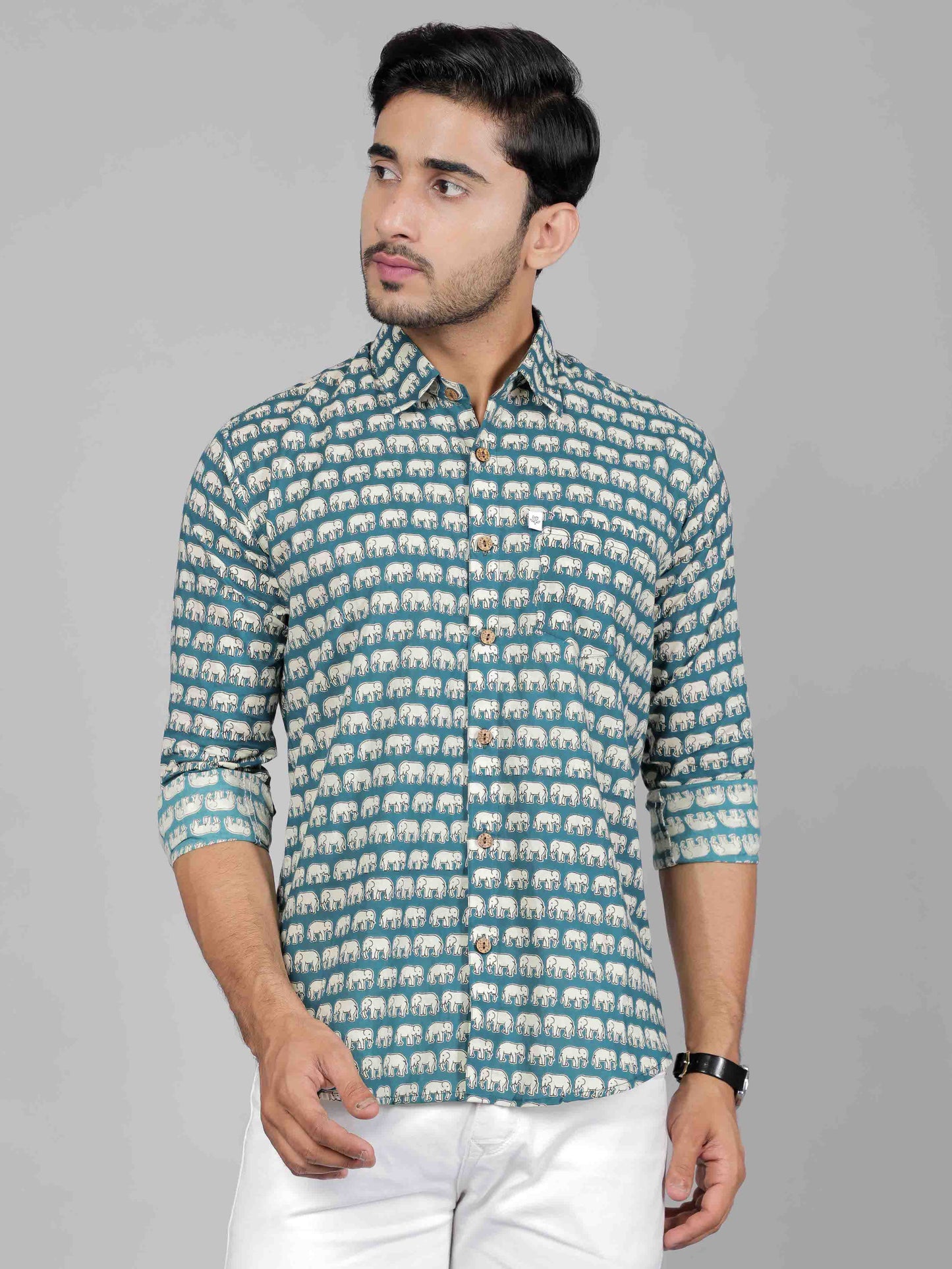 Men by House of Gulab Full  Sleeves Cotton Shirt