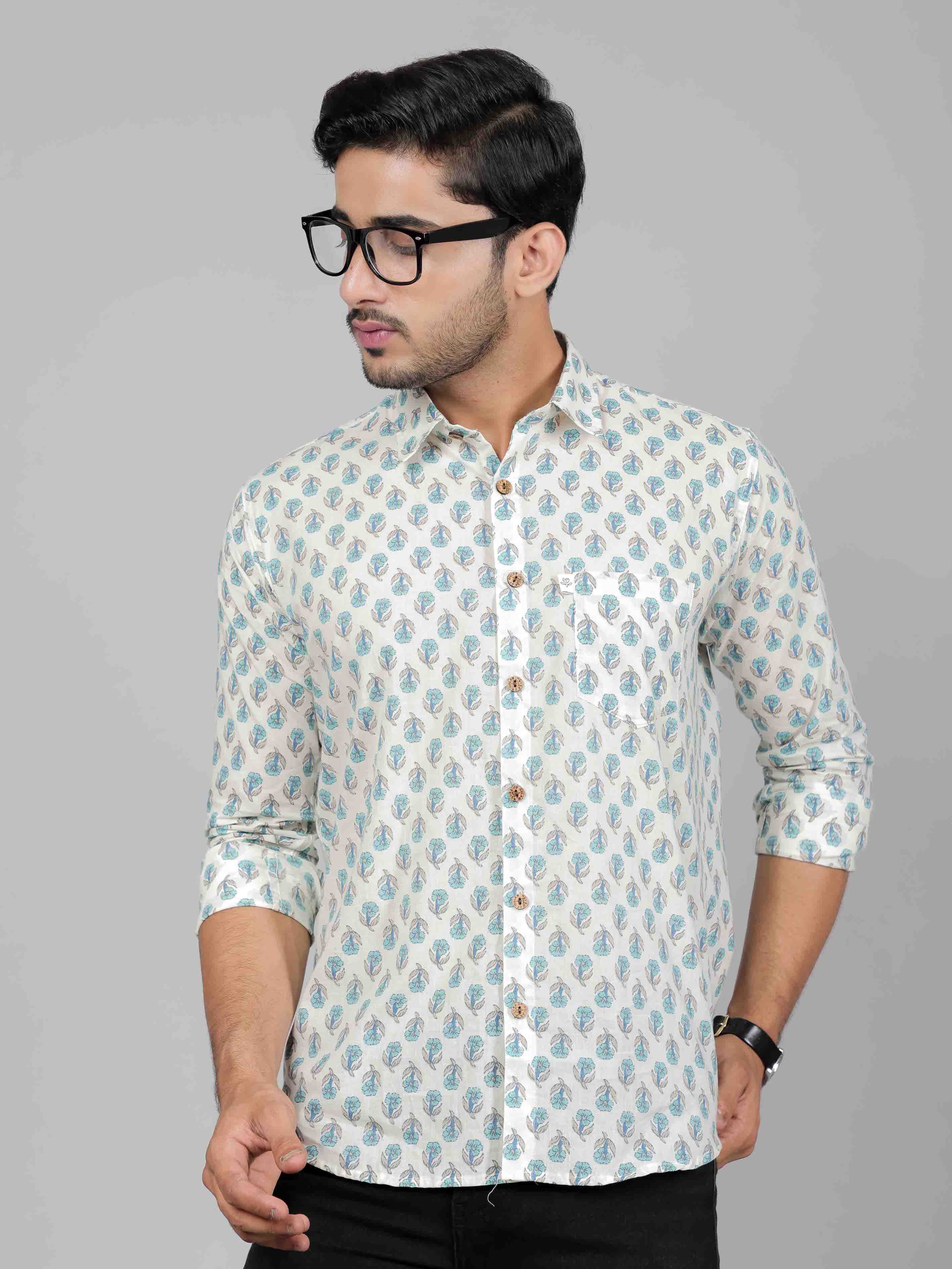 Men by House of Gulab Full  Sleeves Cotton Shirt