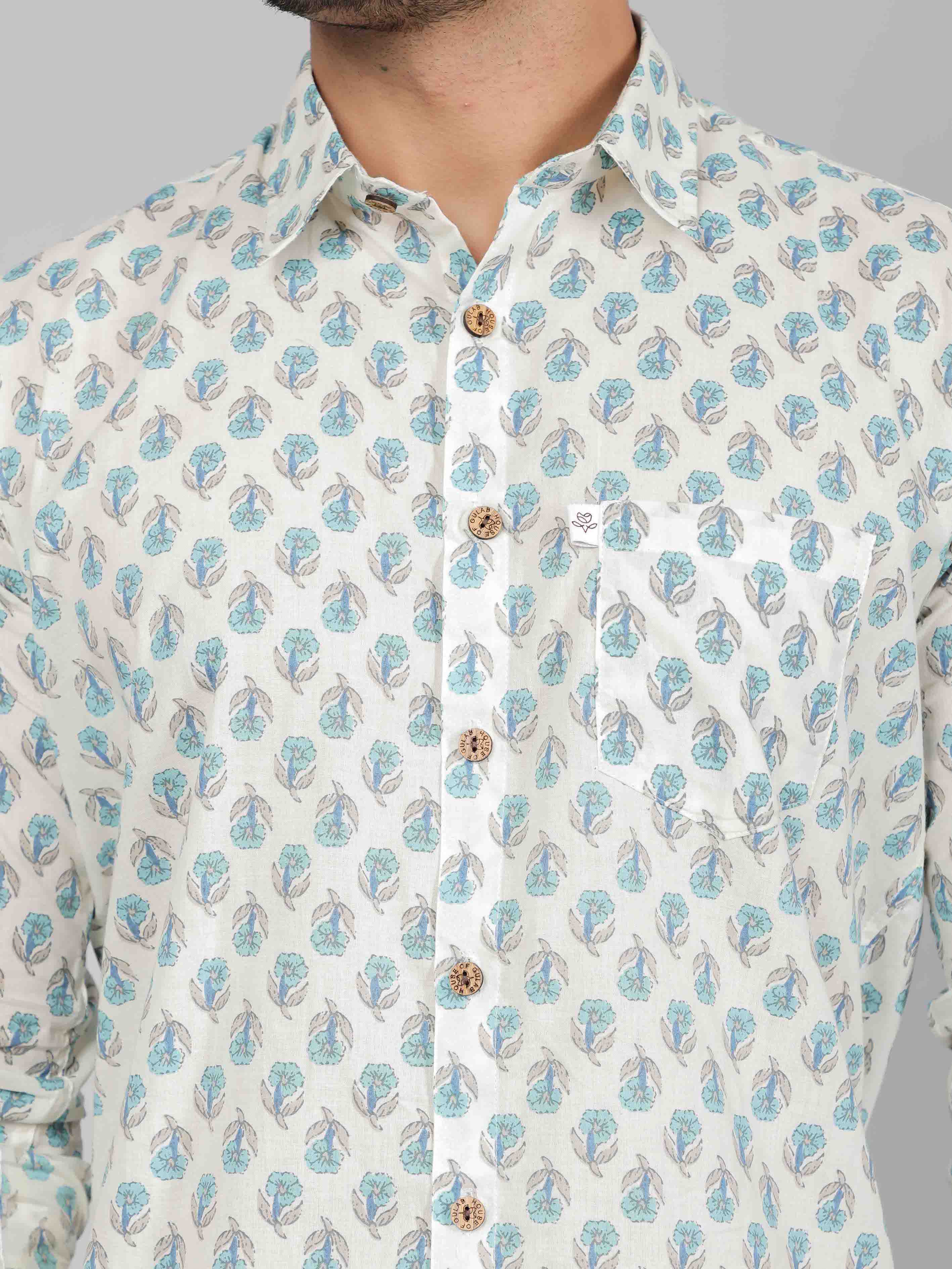 Men by House of Gulab Full  Sleeves Cotton Shirt