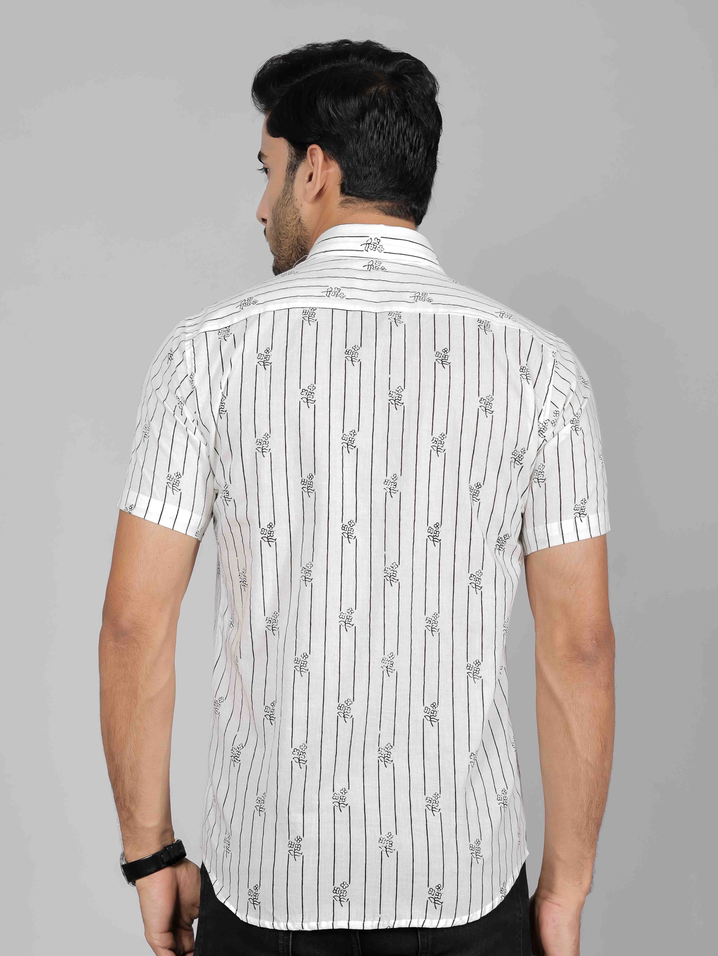 Men by House of Gulab Short Sleeves Cotton Shirt