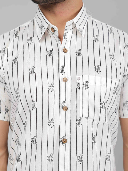 Men by House of Gulab Short Sleeves Cotton Shirt