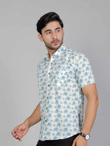 Men by House of Gulab Short Sleeves Cotton Shirt