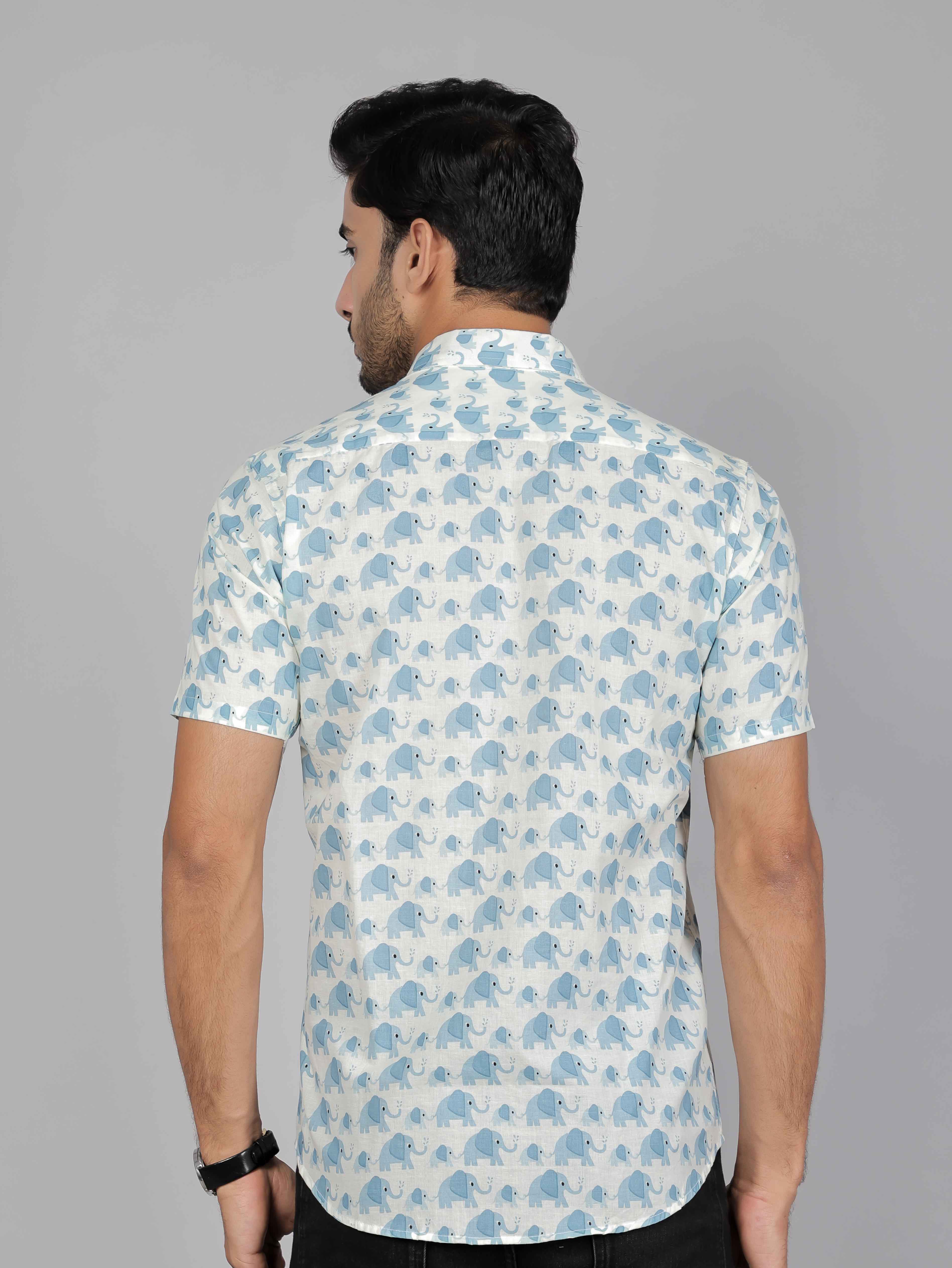 Men by House of Gulab Short Sleeves Cotton Shirt