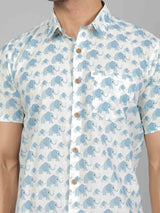 Men by House of Gulab Short Sleeves Cotton Shirt
