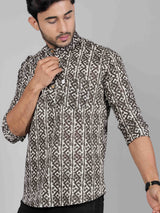 Men by House of Gulab Full Sleeves Cotton Kurta Collar Shirt