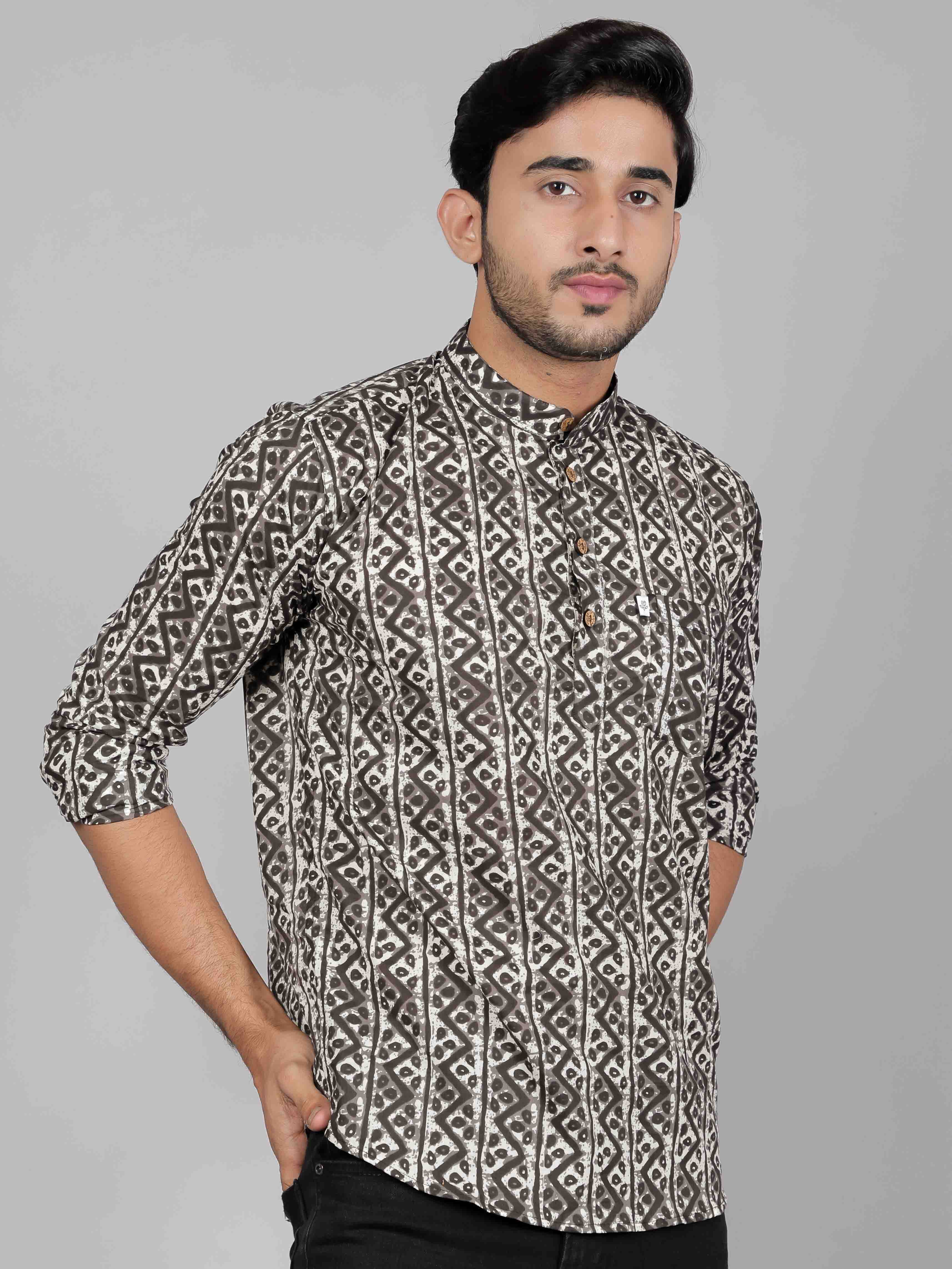 Men by House of Gulab Full Sleeves Cotton Kurta Collar Shirt