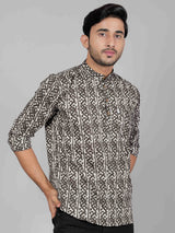 Men by House of Gulab Full Sleeves Cotton Kurta Collar Shirt