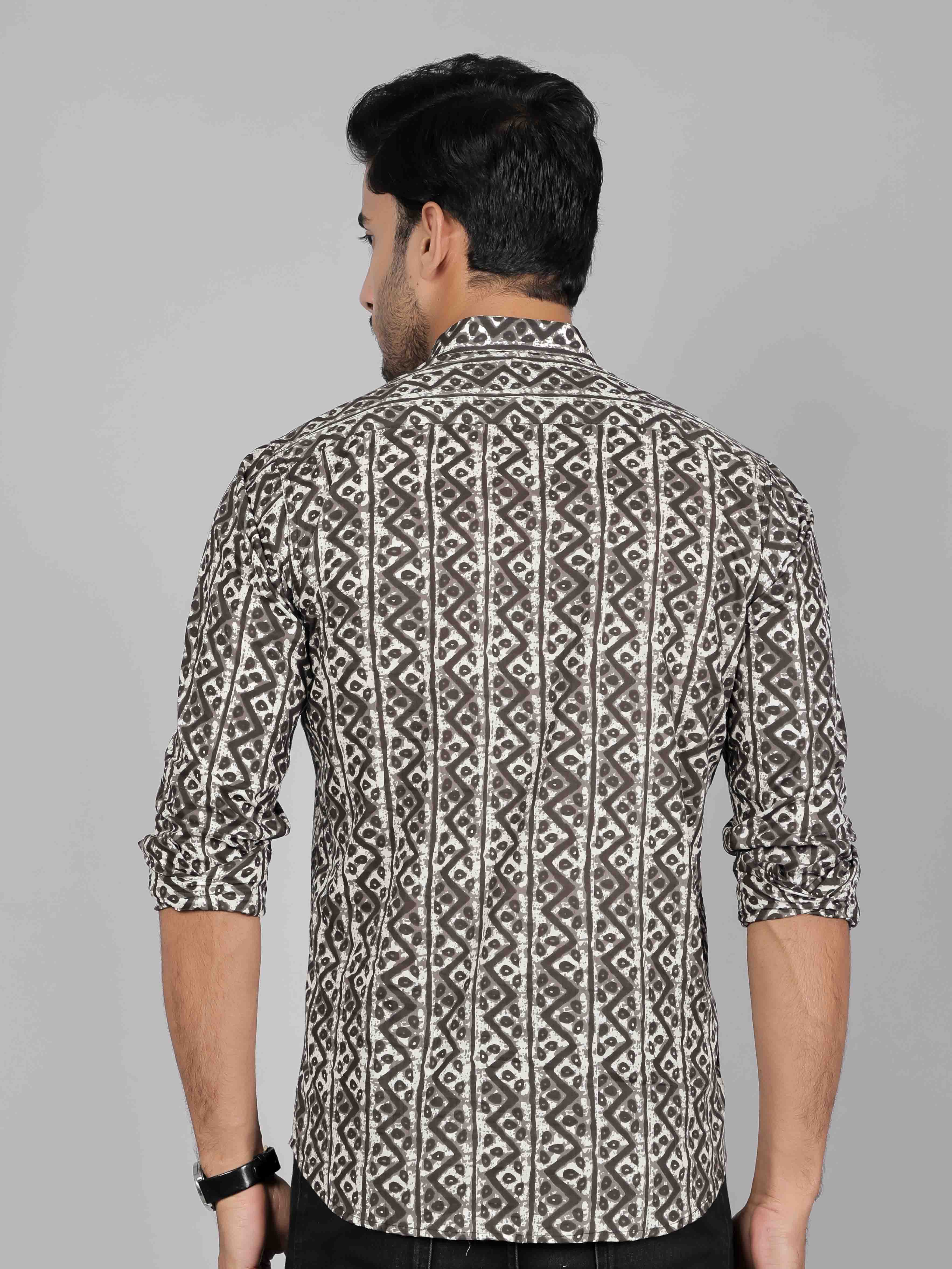 Men by House of Gulab Full Sleeves Cotton Kurta Collar Shirt