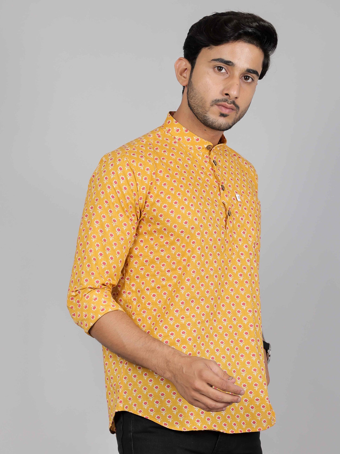 Men by House of Gulab Full Sleeves Cotton Kurta Collar Shirt