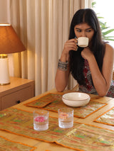 Gift Box with Banarasi Table Set with 1 Runner, 6 mats and 6 coasters
