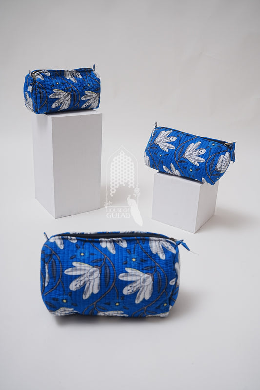 Set of 3 cosmetic bag/pouches with waterproof lining