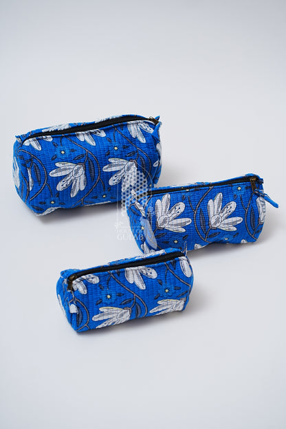 Set of 3 cosmetic bag/pouches with waterproof lining