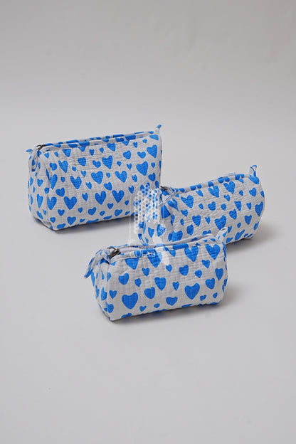 Set of 3 cosmetic bag/pouches with waterproof lining