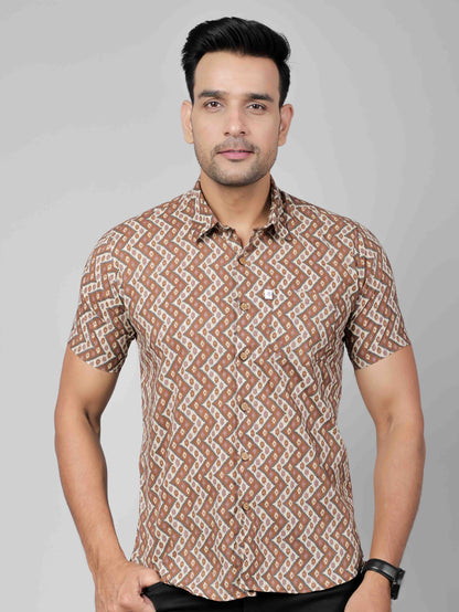 Men by House of Gulab Short Sleeves Cotton Shirt